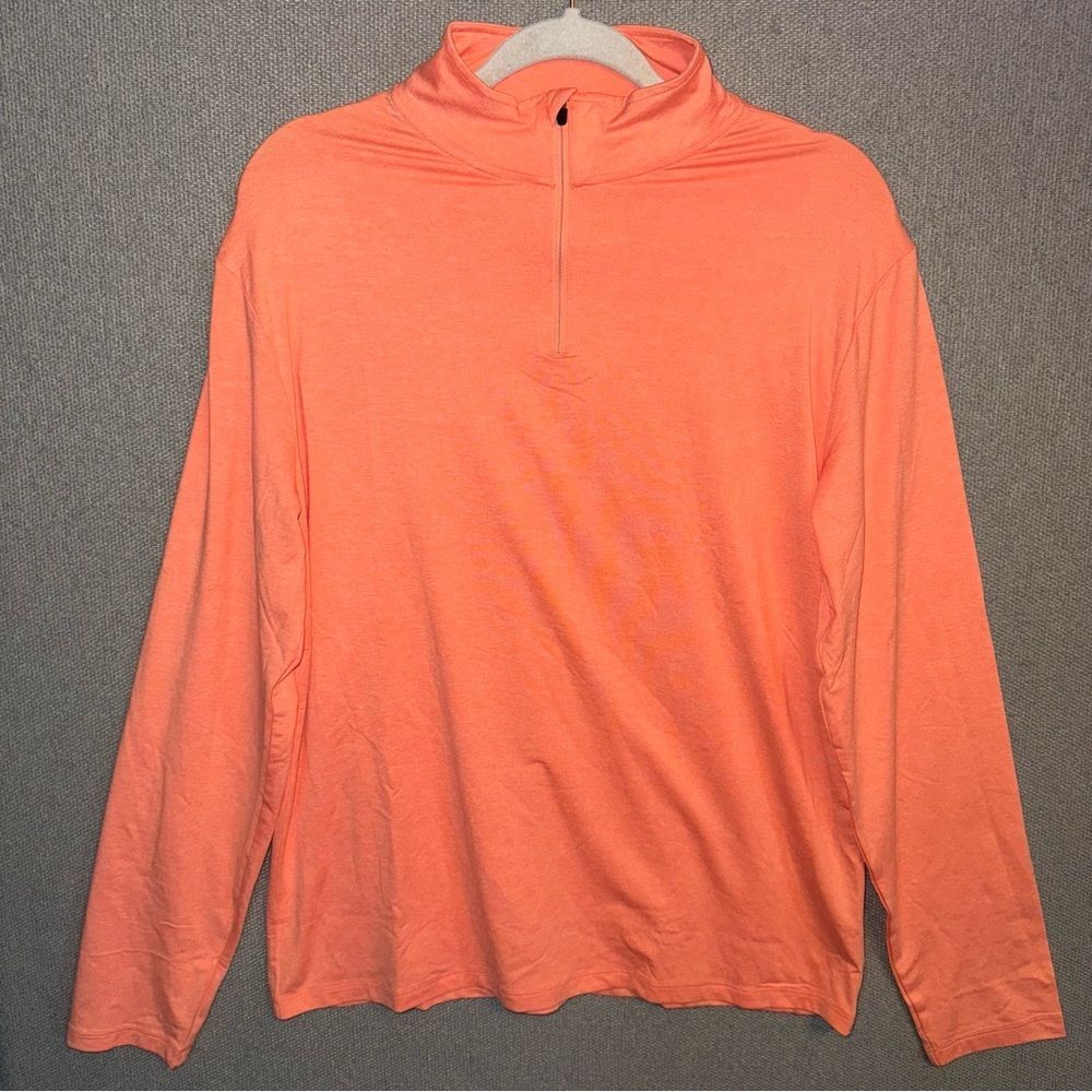 01.Algo size XL orange Quick Dry Performance quarter zip Top